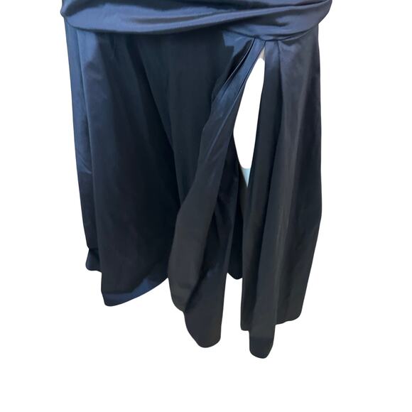 Theia Lace Sleeve Ruched Evening Dress 881865 Midnight Blue Mermaid Gown $748 8 - Picture 11 of 15